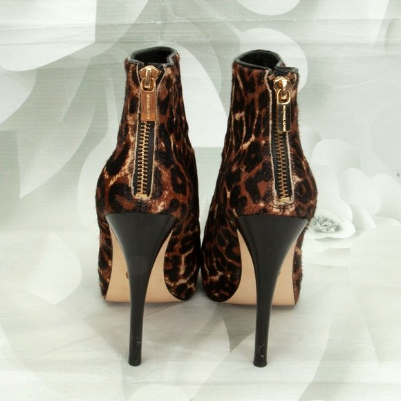 Michael Kors Leopard Calf Hair Ankle Bootie Heels - Picture 10 of 11